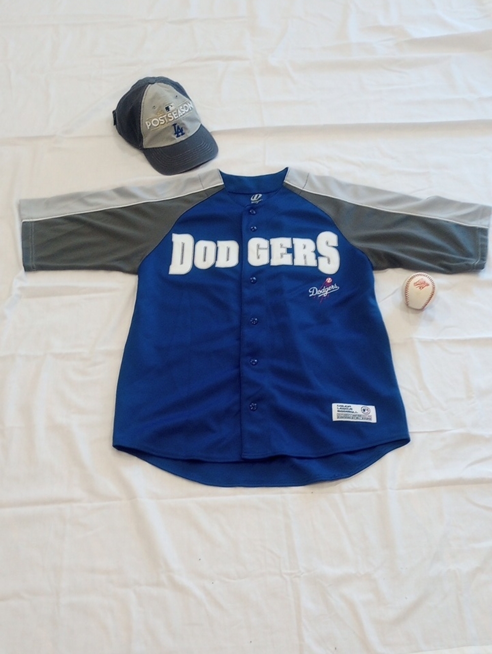 Youth Blue & Gray Baseball Jersey